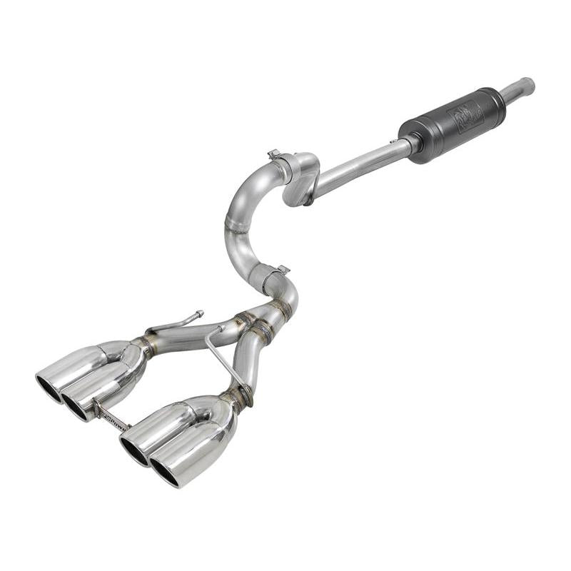 aFe Rebel Series 2.5in. 304 SS C/B Exhaust System 2018 Jeep Wrangler (JL) V6-3.6L - Polished Tip-SR1 Performance