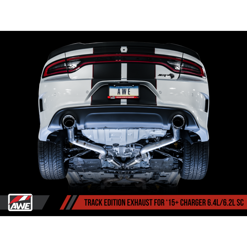 AWE Tuning 2015+ Dodge Charger 6.4L/6.2L Supercharged Track Edition Exhaust - Diamond Black Tips-SR1 Performance