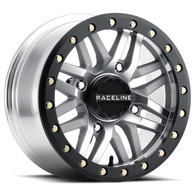 Raceline A91MA Ryno 15x7 Inch Beadlock Wheel with Machined & Black Ring Finish