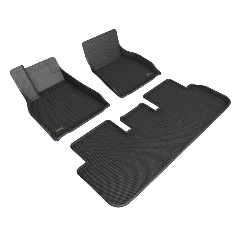3D MAXpider 21-22 Tesla Model S Kagu 1st & 2nd Row Floormats - Black-SR1 Performance