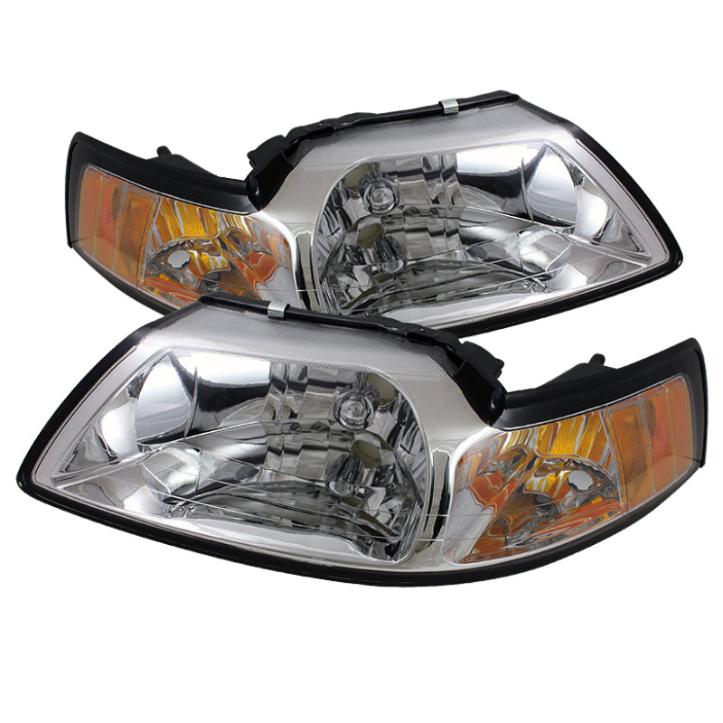Xtune Ford MUStang 99-04 Amber Crystal Headlights Chrome HD-JH-FM99-AM-C-SR1 Performance