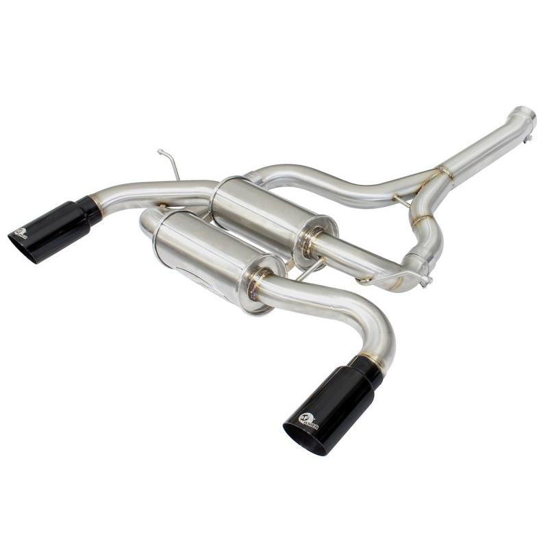 aFe MACHForce XP SS-304 Black Tip 2.5in Dia Axle Back Exhaust 12-15 BMW 335i (F30) 3.0L (t)-SR1 Performance