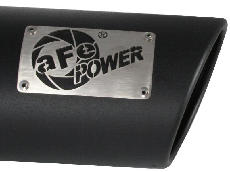 aFe Power Diesel Exhaust Tip Black- 4 in In x 5 out X 12 in Long Bolt On (Right)-SR1 Performance