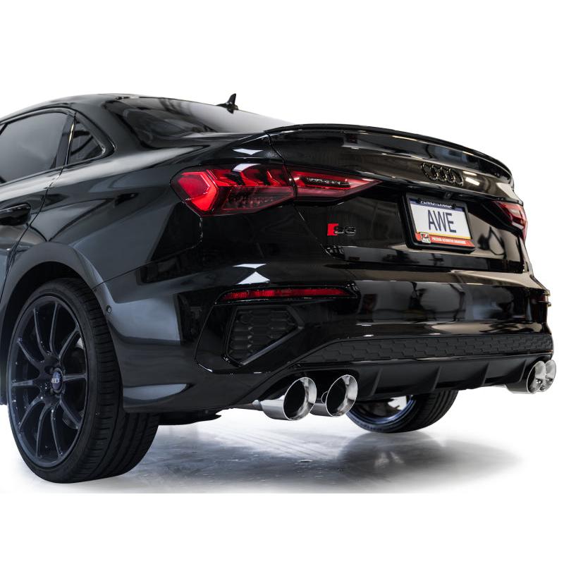 AWE 22-24 Audi 8Y S3 Track Edition Exhaust - Chrome Silver Tips-SR1 Performance