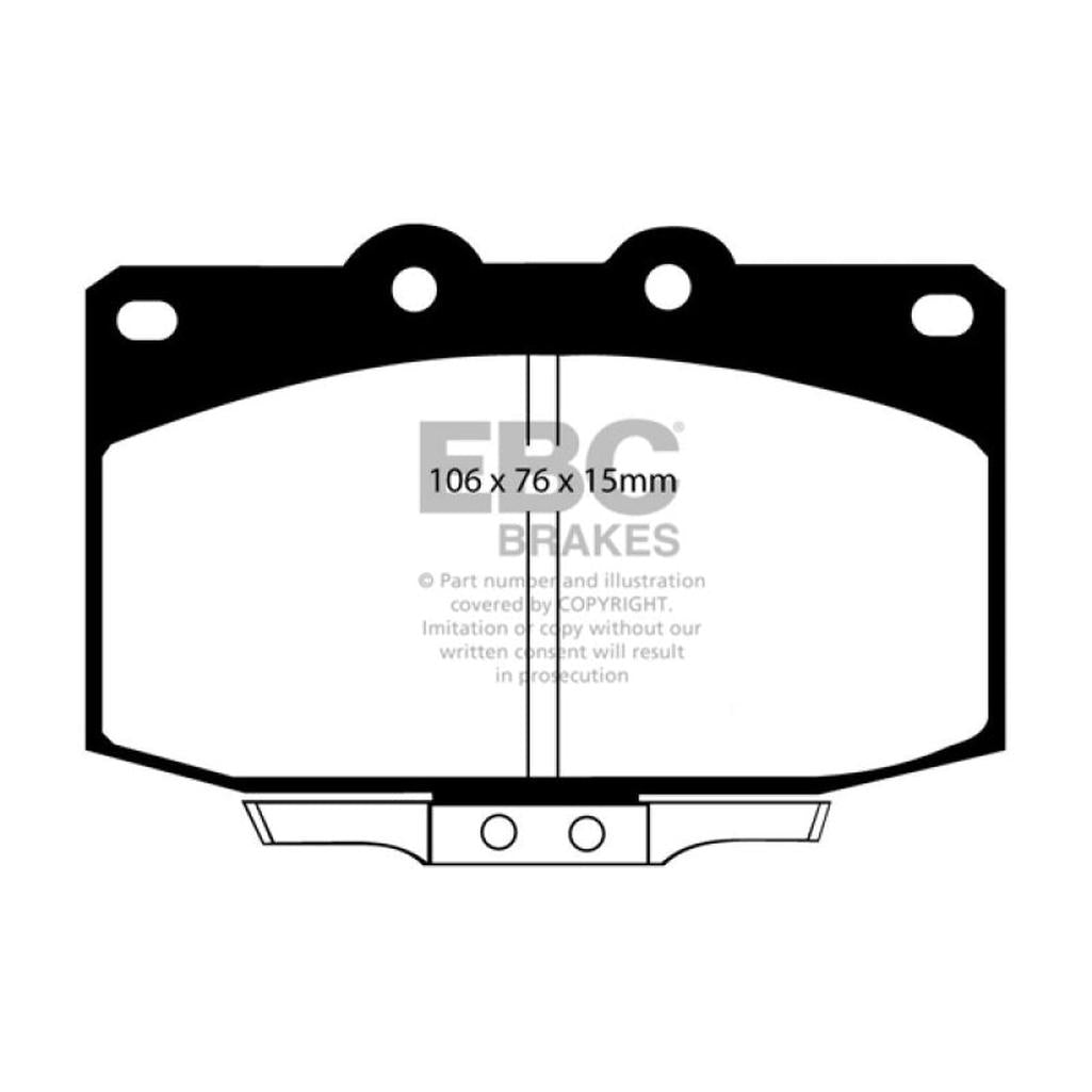 EBC Yellowstuff Front Brake Pads for 1987-1991 Mazda RX-7 – High-Performance Street and Track Use – Part Number DP4763R