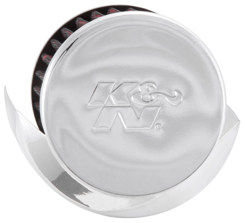 K&N 1.375in Flange ID x 3in OD x 2.5in Height Clamp On Crankcase Vent Filter-SR1 Performance