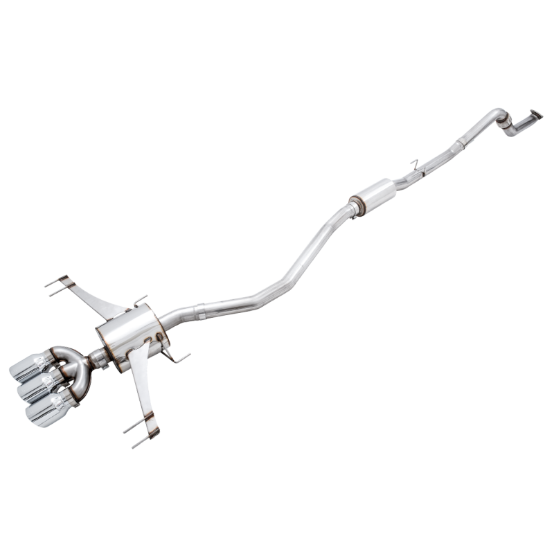 AWE Tuning 2017+ Honda Civic Type R Touring Edition Exhaust w/Front Pipe & Triple Chrome Silver Tips-SR1 Performance