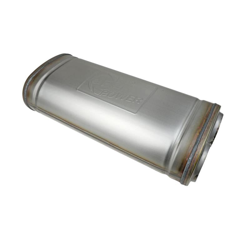 aFe MACH Force-Xp 409 SS Muffler 3in Dual Inlet/Dual Outlet 5in H x 8in W x 18in L - Oval Body-SR1 Performance