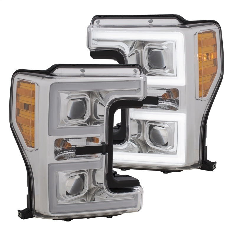 ANZO LED Headlights 17-18 Ford F-250 Super Duty Plank-Style L.E.D. Headlight Chrome (Pair)-SR1 Performance