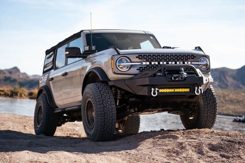 DV8 Offroad 2021+ Ford Bronco Modular Front Bumper with Winch and Auxiliary Light Mounts