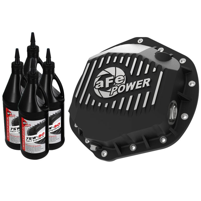 aFe Power Pro Series Rear Differential Cover Black w/Machined Fins & Gear Oil 14-18 RAM 6.7L Diesel-SR1 Performance