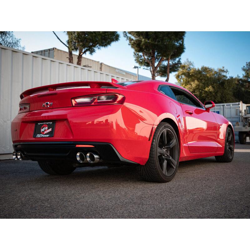 aFe POWER MACH Force-Xp 3in Axle-Back Exhaust 16-20 Chevy Camaro SS V8 6.2L w/o Mufflers - Polished-SR1 Performance