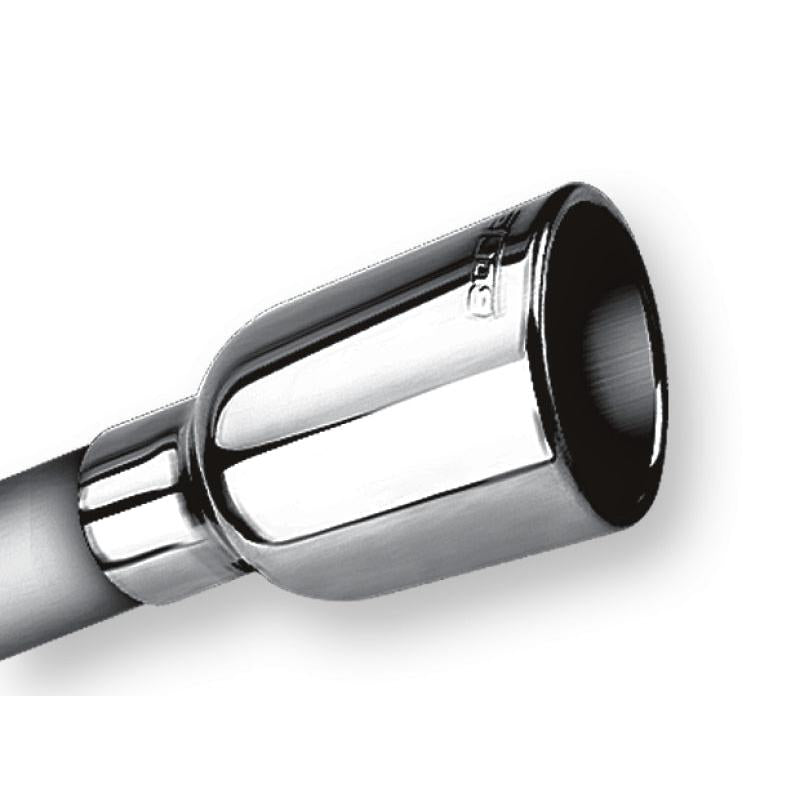 Borla 2.25in Inlet 3.19in Round Rolled Angle Cut Outlet x 5in Long Embossed Tip-SR1 Performance