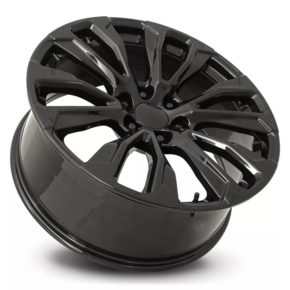 FR 203 - GMC DENALI 12 SPOKE REPLICA WHEEL-Gloss Black 22x9 6x5.5 + 28 HB 78.1