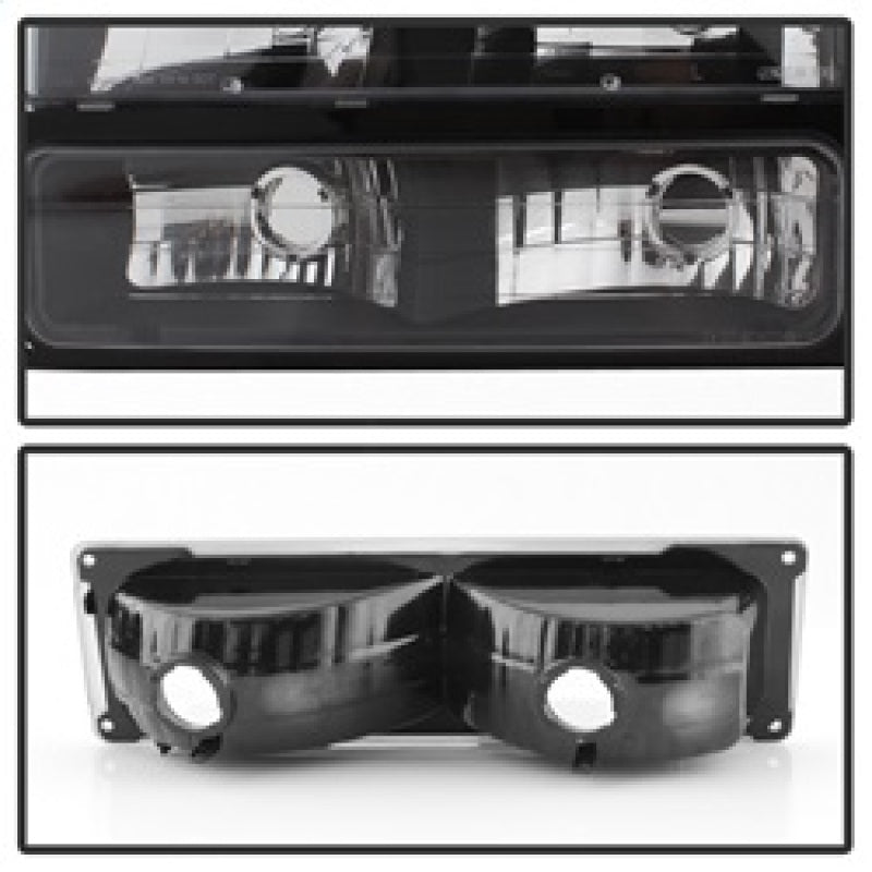 Xtune Chevy Suburban 94-98 Headlights w/ Corner & Parking Lights 8pcs Black HD-JH-CCK88-AM-BK-SET-SR1 Performance