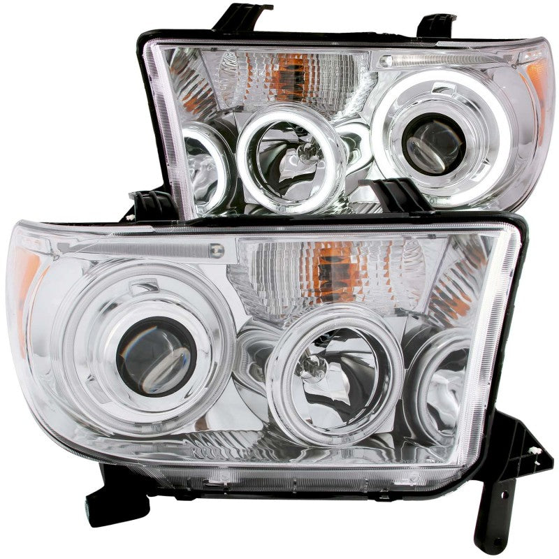 ANZO 2007-2013 Toyota Tundra Projector Headlights w/ Halo Chrome (CCFL)-SR1 Performance