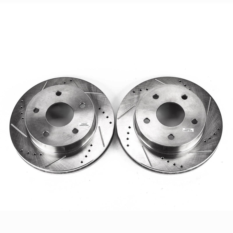 Power Stop 00-01 Dodge Ram 1500 Front Evolution Drilled & Slotted Rotors - Pair-SR1 Performance