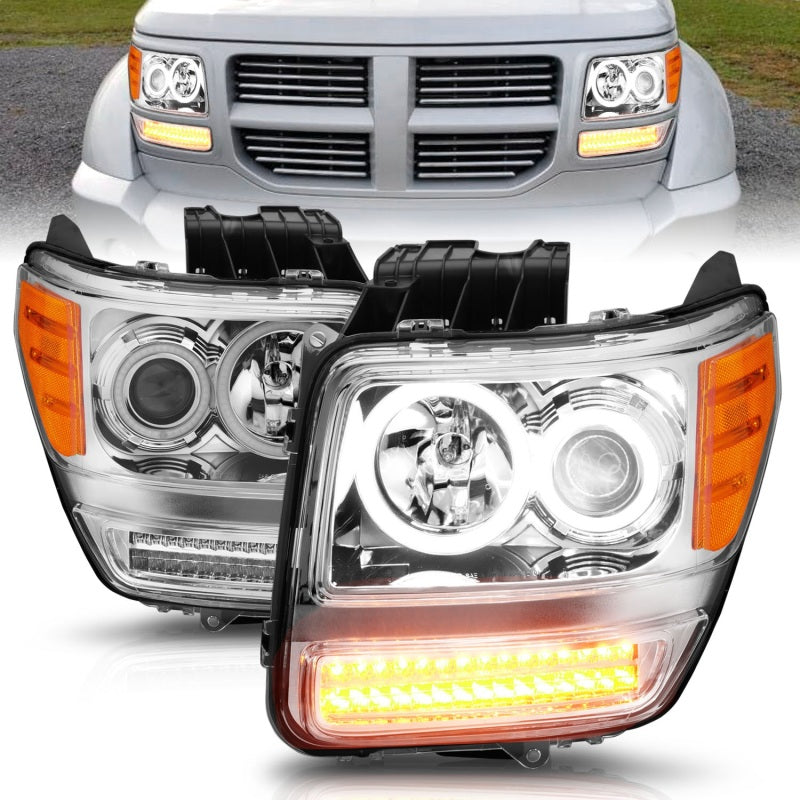 ANZO 2007-2012 Dodge Nitro Projector Headlights w/ Halo Chrome (CCFL) G2-SR1 Performance