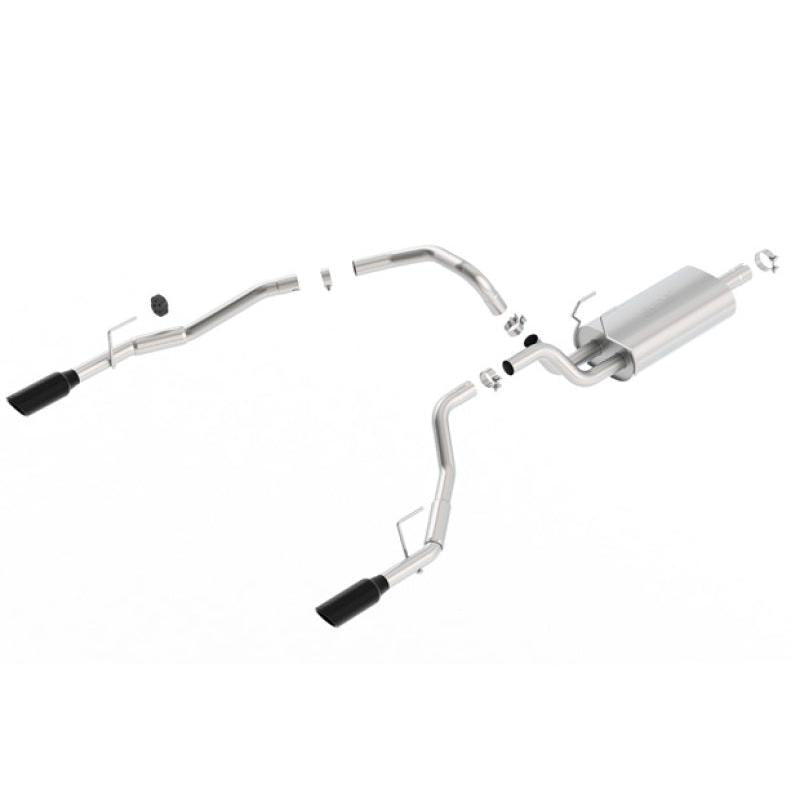 Borla 09-17 Ram 1500 5.7L V8 5in Single Tip Black Chrome Cat-Back Touring Exhaust Through Bumper-SR1 Performance