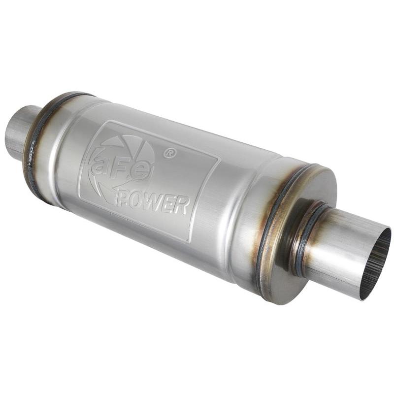 aFe MACH Force-Xp 409 SS Muffler 3in Center/Center 14in L x 6in Dia - Round Body-SR1 Performance