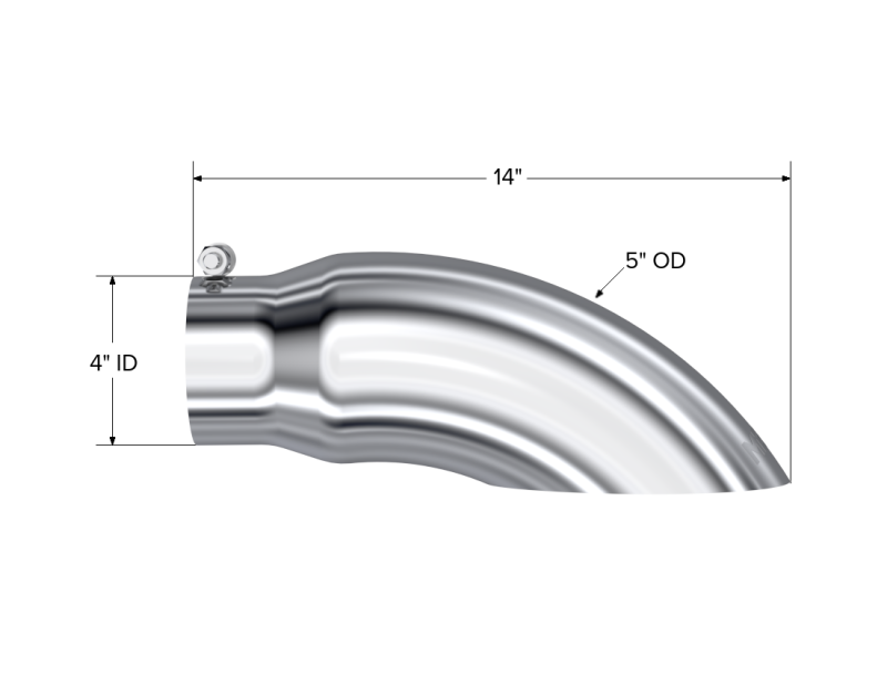 MBRP Universal Tip 5 O.D. Turn Down 4 inlet 14 length-SR1 Performance