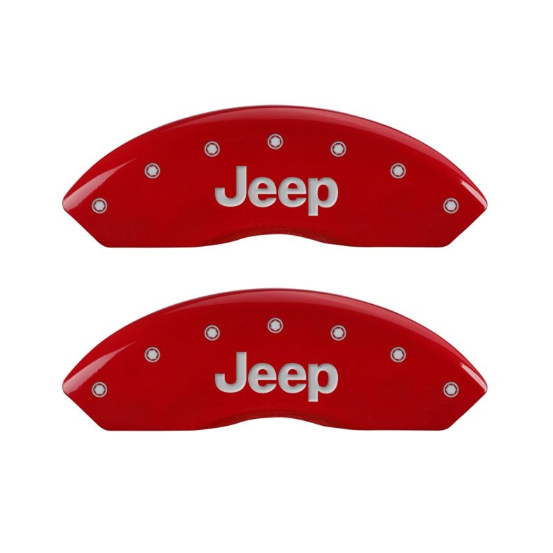 MGP 4 Caliper Covers Engraved Front & Rear JEEP Red finish silver-SR1 Performance