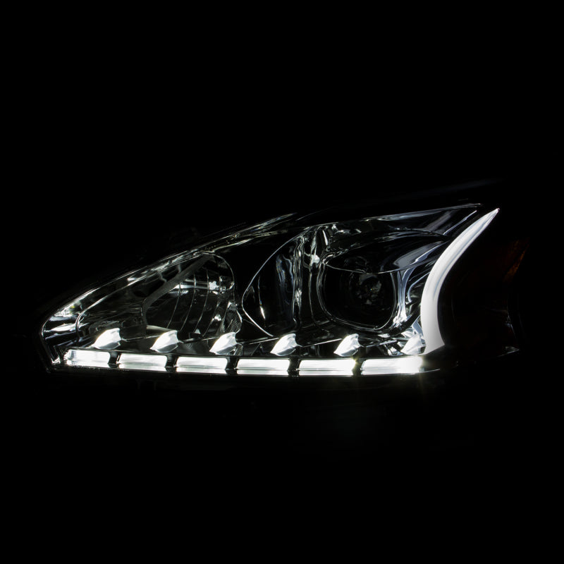 ANZO 2013-2014 Nissan Altima Projector Headlights w/ Plank Style Design Chrome-SR1 Performance
