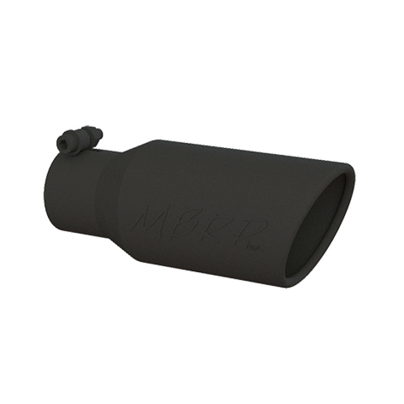 MBRP Universal Angled Rolled End Tip 4in OD / 2-3/4in Inlet / 10in Length - Black-SR1 Performance