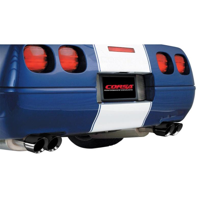 Corsa 1996-1996 Cat-Back Exhaust w/ Twin 3.5in Black Tips 96-96 Chevrolet Corvette C4 5.7L V8 LT4-SR1 Performance