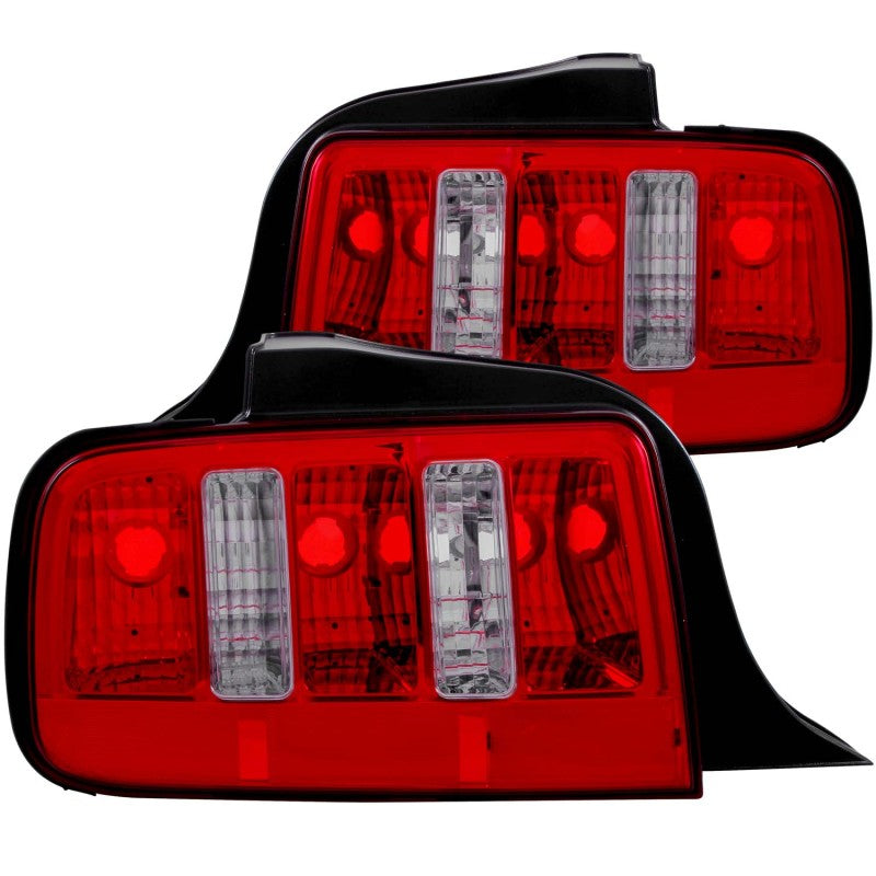 ANZO 2005-2009 Ford Mustang Taillights Red/Clear - 2010 Style-SR1 Performance