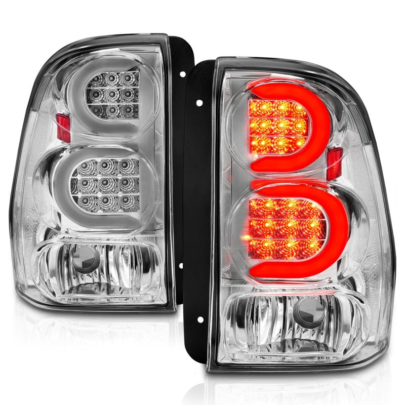 ANZO 2002-2009 Chevrolet Trailblazer LED Tail Lights w/ Light Bar Chrome Housing Clear Lens-SR1 Performance