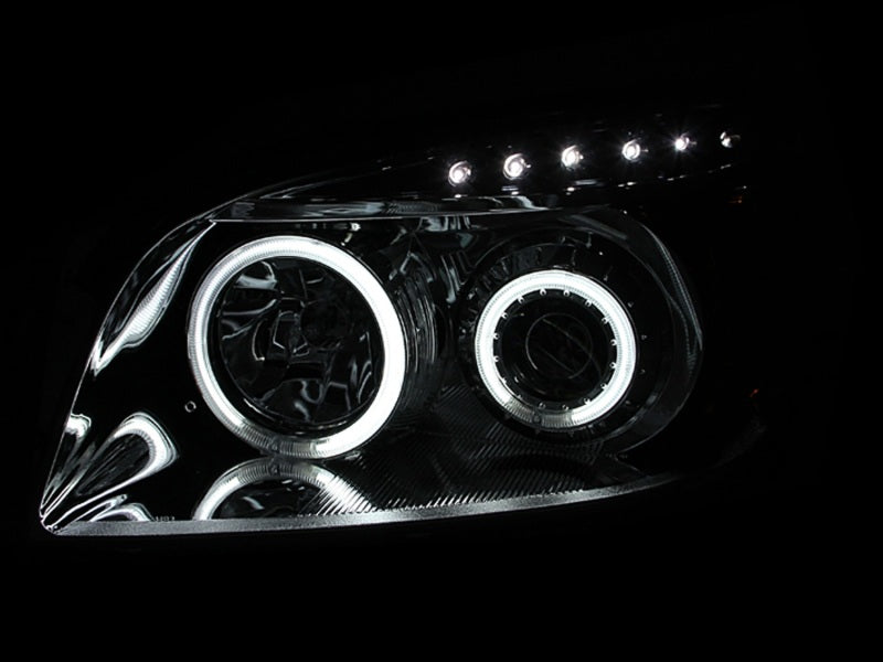 ANZO 2006-2008 Toyota Rav4 Projector Headlights w/ Halo Black-SR1 Performance