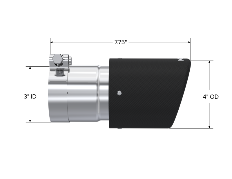 MBRP Universal Carbon Fiber Tip 4in OD/3in Inlet/7.7in L-SR1 Performance