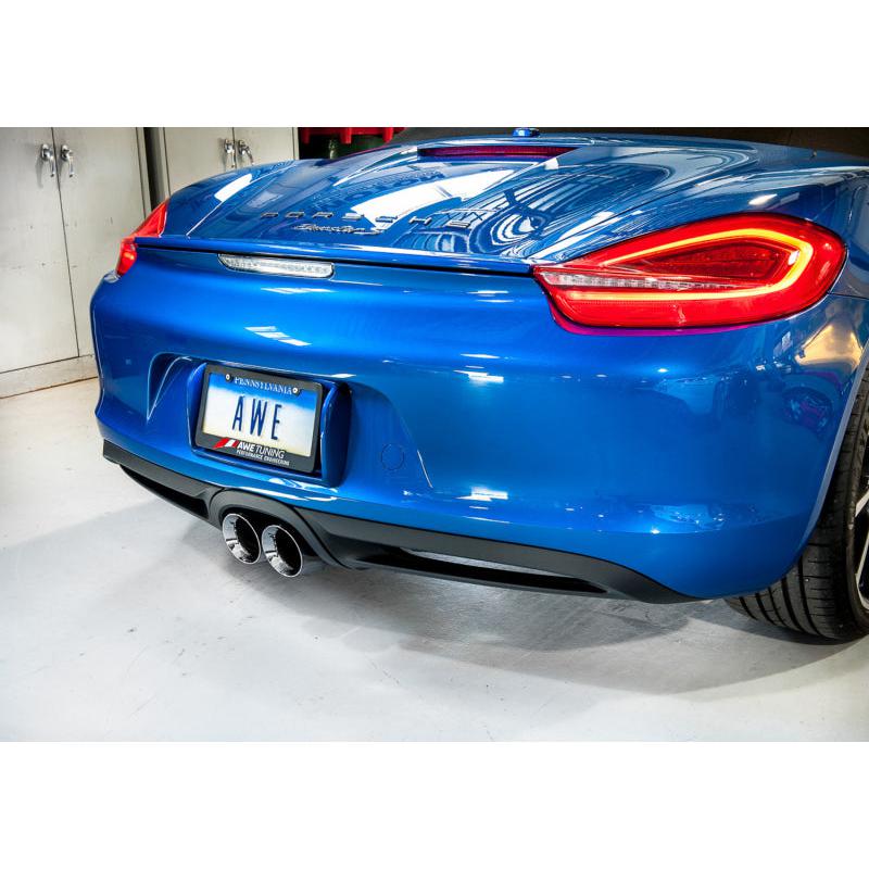 AWE Tuning Porsche 981 Performance Exhaust System - w/Chrome Silver Tips-SR1 Performance