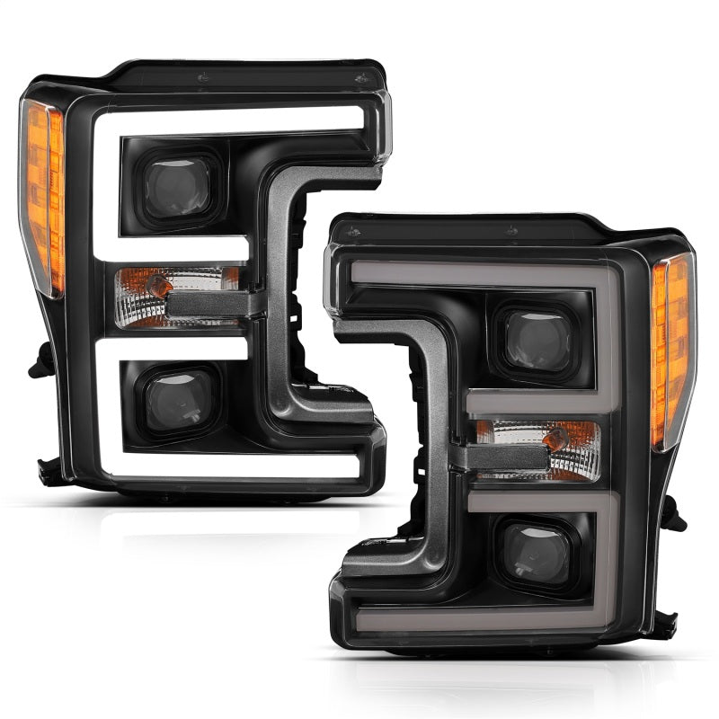 ANZO LED Headlights 17-18 Ford F-250 Super Duty Plank-Style L.E.D. Headlight Black (Pair)-SR1 Performance