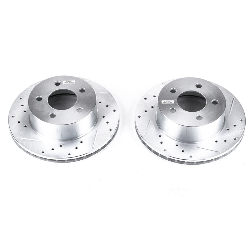 Power Stop 90-99 Jeep Cherokee Front Evolution Drilled & Slotted Rotors - Pair-SR1 Performance