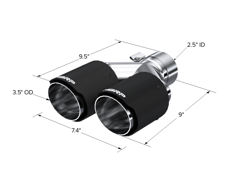 MBRP Universal Carbon Fiber Dual Tip 3.5in OD/2.5in Inlet-SR1 Performance