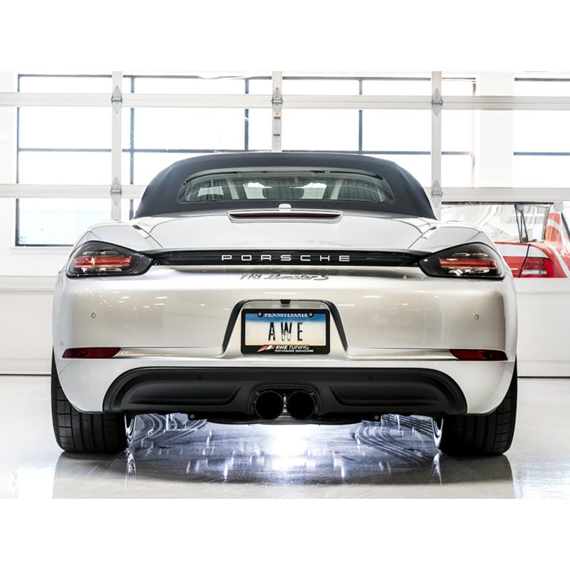 AWE Tuning Porsche 718 Boxster / Cayman SwitchPath Exhaust (PSE Only) - Diamond Black Tips-SR1 Performance