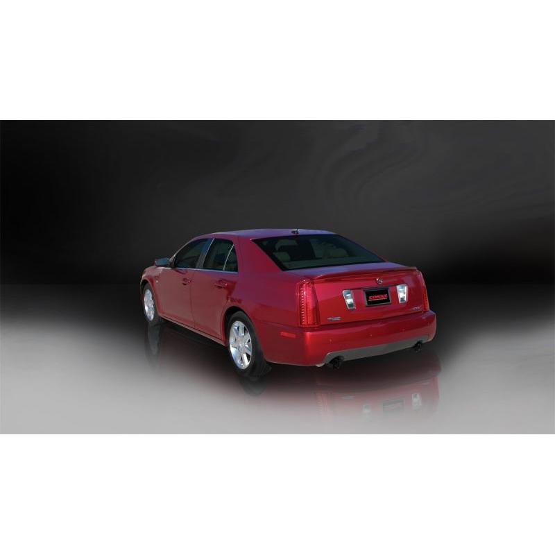 Corsa 2005-2007 Cadillac STS 4.6L 2.5in Axle-Back Dual Rear w Single 4in Black Pro-Series Tips-SR1 Performance