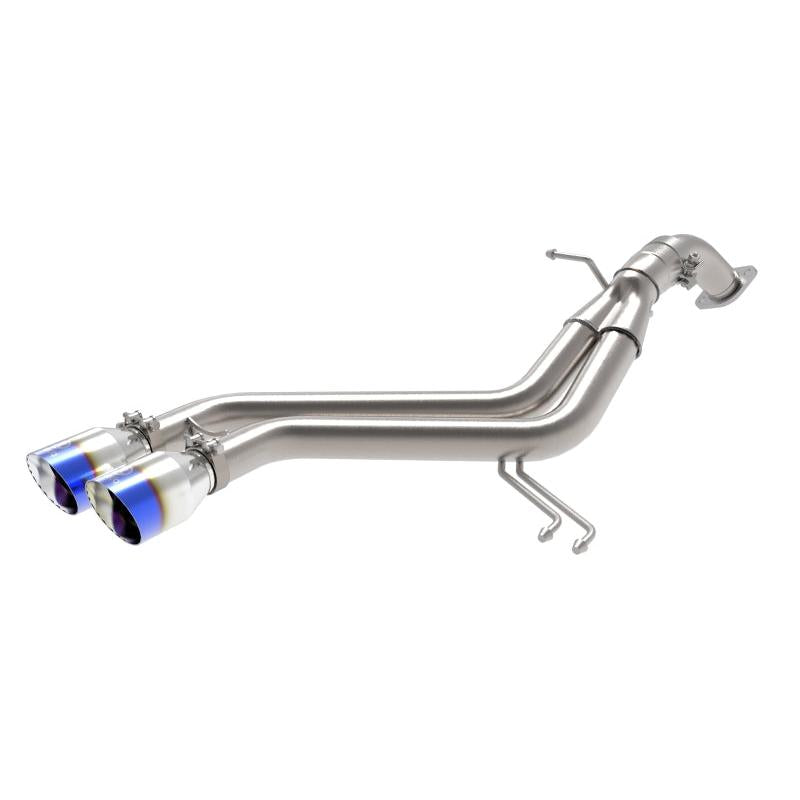 aFe Takeda 13-17 Hyundai Veloster L4-1.6L 2-1/2in 304 SS Axle-Back Exhaust w/ Blue Flame Tips-SR1 Performance
