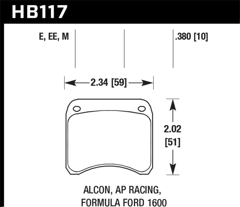 Hawk AP Racing CP3696 Blue 9012 Race Brake Pads-SR1 Performance