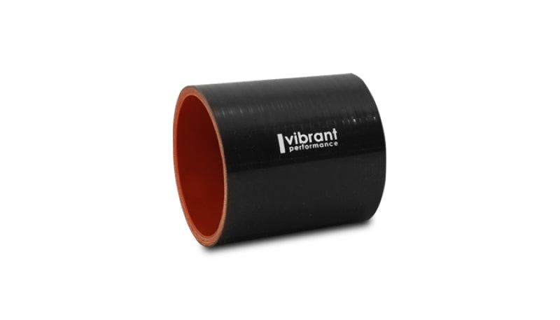 Vibrant 4 Ply Reinforced Silicone Straight Hose Coupling - 3in I.D. x 3in long (BLACK)