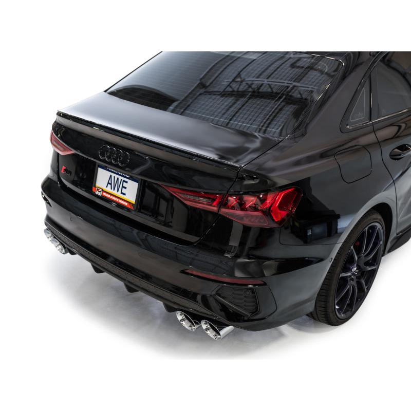 AWE 22-24 Audi 8Y S3 Track Edition Exhaust - Chrome Silver Tips-SR1 Performance