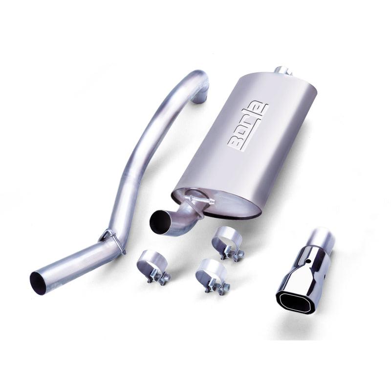 Borla 97-99 Jeep Wrangler 2.5/4.0L w/o Hitch Cat-Back 2.25in Single Sqr Angle Cut Phntm Rear-SR1 Performance