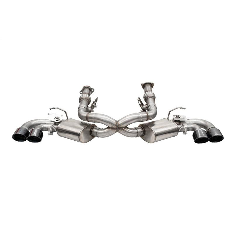 Corsa 20-24 Corvette C8 3in Valved Cat-Back 4.5in Blk Quad Tips Fits Factory Perf Exhaust DeletesAFM-SR1 Performance