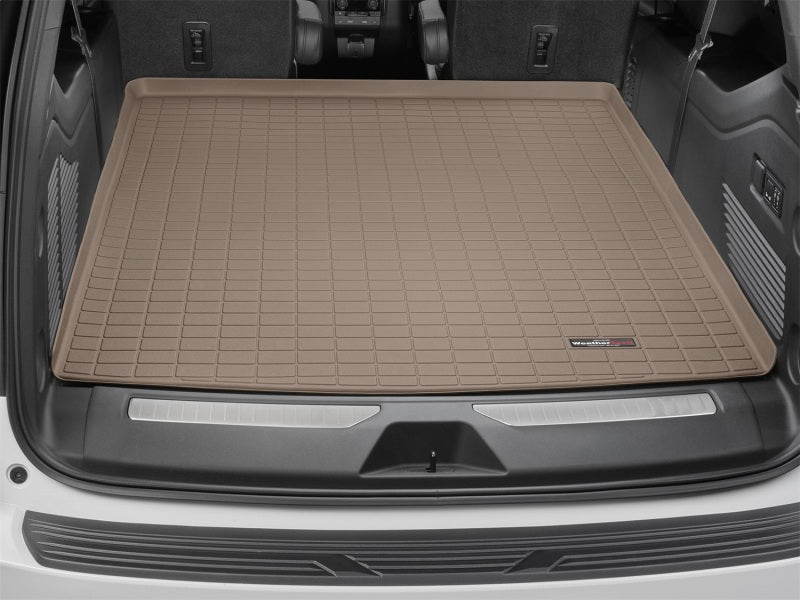 WeatherTech 2021+ GMC Yukon XL Cargo Liner in Tan – Complete Trunk Protection with Raised Lip and Textured Finish
