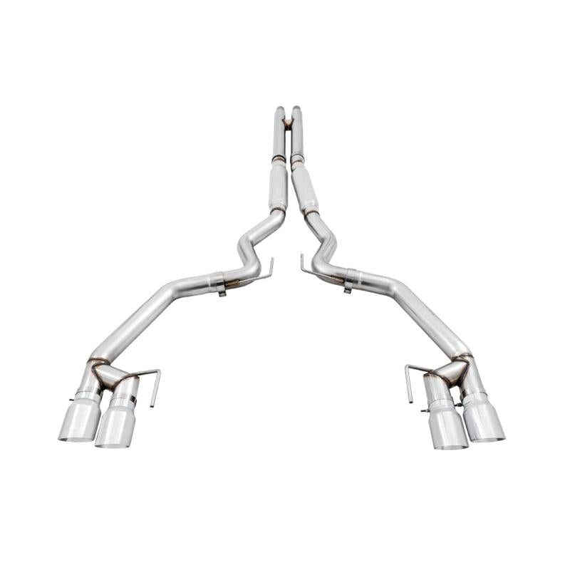 AWE Tuning 2018+ Ford Mustang GT (S550) Cat-back Exhaust - Track Edition (Quad Chrome Silver Tips)-SR1 Performance