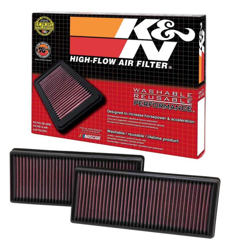 K&N Replacement Air Filter 12.563in O/S Length x 5.25in O/S Width x 1.625in H (Inc 2 Filters)-SR1 Performance