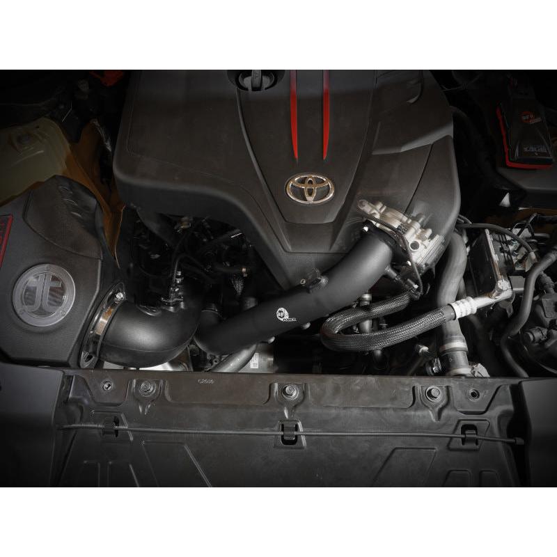 aFe BladeRunner Black 2-3/4in Aluminum Charge Pipe 2021 Toyota Supra GR (A90) I4-2.0L (t) B48-SR1 Performance