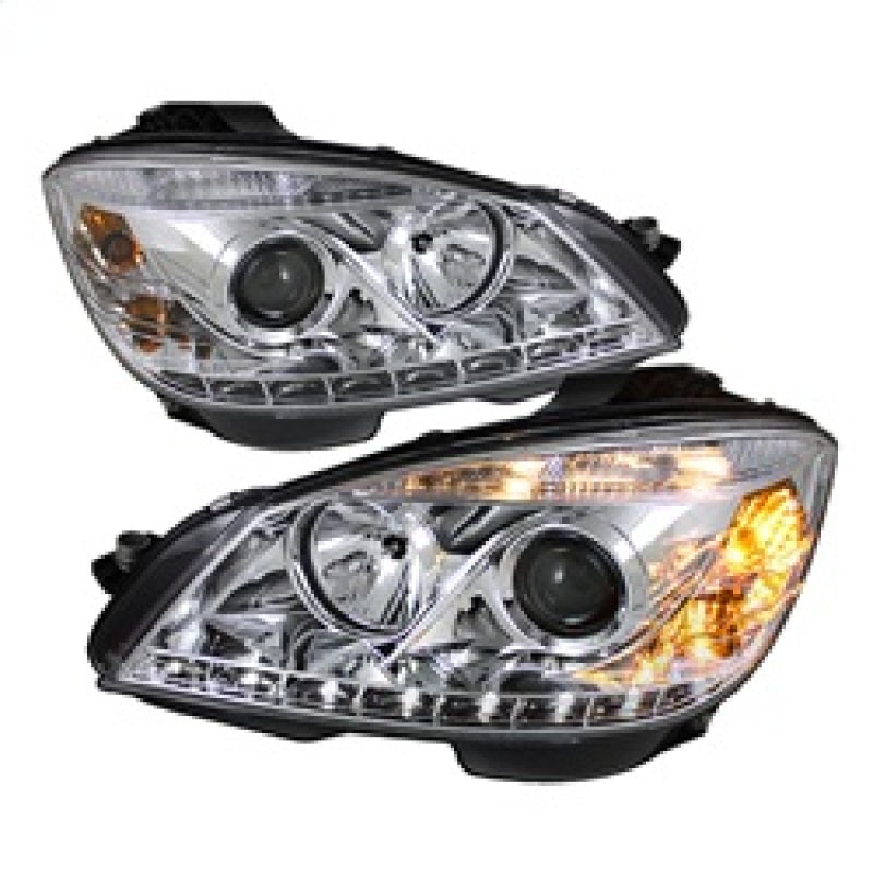 Spyder Mercedes Benz C-Class 08-11 Projector Headlights Halogen - DRL Chrm PRO-YD-MBW20408-DRL-C-SR1 Performance